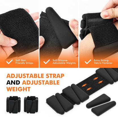 Wrist Weights, Ankle Weights for Women Men, Adjustable Wrist Weighted Bracelet for Home Gym Workout, Running, Yoga, Exercise, Strength Training