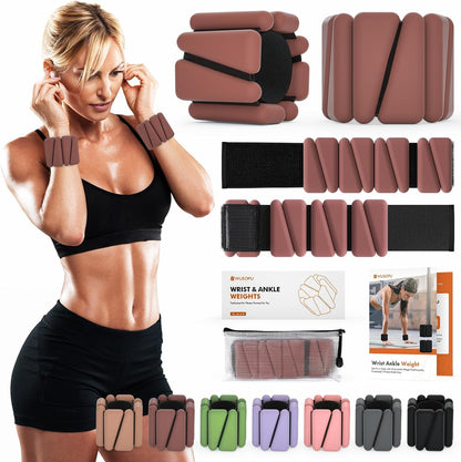 Wrist Weights, Ankle Weights for Women Men, Adjustable Wrist Weighted Bracelet for Home Gym Workout, Running, Yoga, Exercise, Strength Training