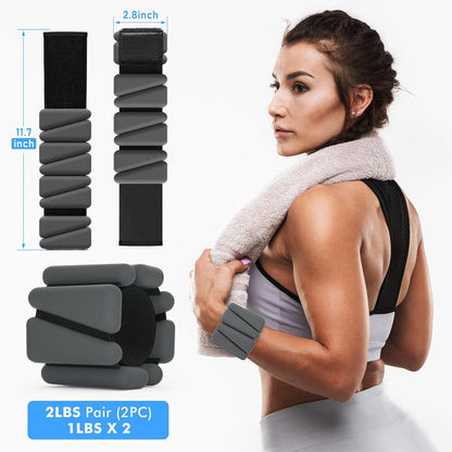 Wrist Weights, Ankle Weights for Women Men, Adjustable Wrist Weighted Bracelet for Home Gym Workout, Running, Yoga, Exercise, Strength Training