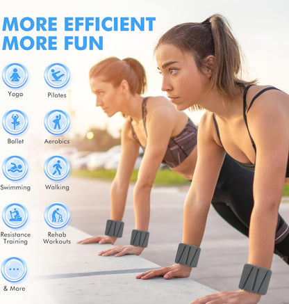 Wrist Weights, Ankle Weights for Women Men, Adjustable Wrist Weighted Bracelet for Home Gym Workout, Running, Yoga, Exercise, Strength Training