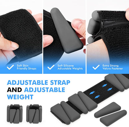 Wrist Weights, Ankle Weights for Women Men, Adjustable Wrist Weighted Bracelet for Home Gym Workout, Running, Yoga, Exercise, Strength Training