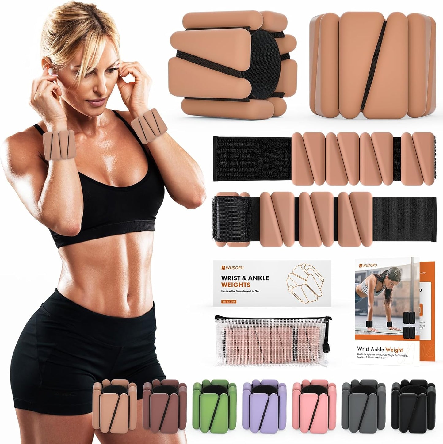 Wrist Weights, Ankle Weights for Women Men, Adjustable Wrist Weighted Bracelet for Home Gym Workout, Running, Yoga, Exercise, Strength Training