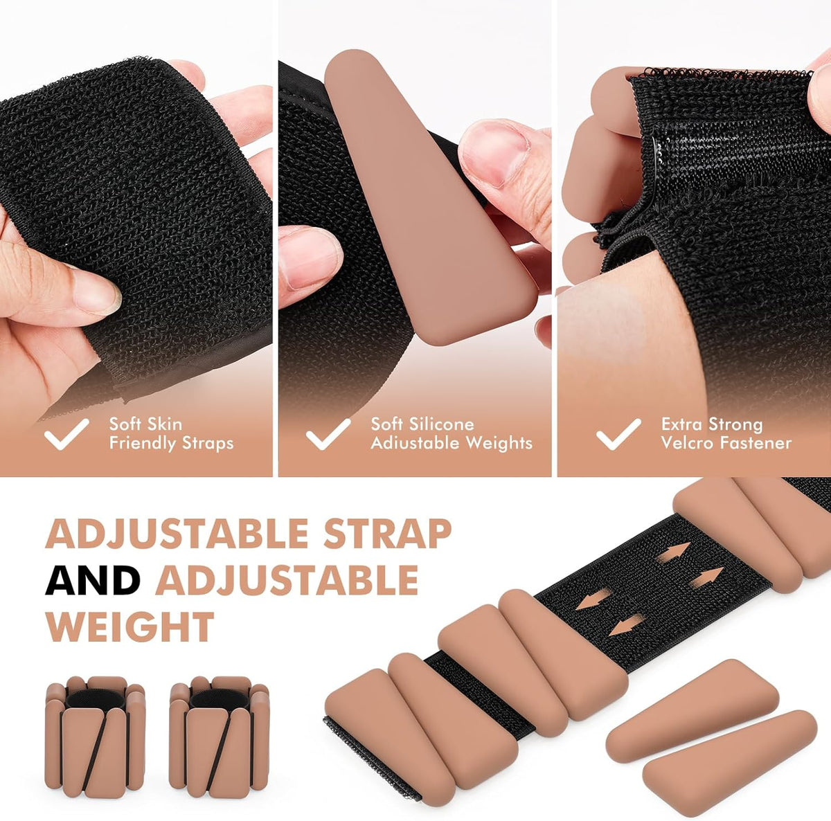 Wrist Weights, Ankle Weights for Women Men, Adjustable Wrist Weighted Bracelet for Home Gym Workout, Running, Yoga, Exercise, Strength Training
