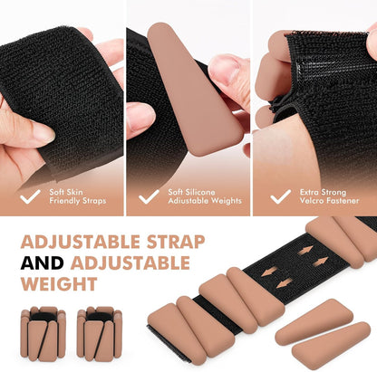 Wrist Weights, Ankle Weights for Women Men, Adjustable Wrist Weighted Bracelet for Home Gym Workout, Running, Yoga, Exercise, Strength Training