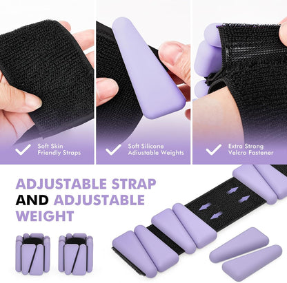 Wrist Weights, Ankle Weights for Women Men, Adjustable Wrist Weighted Bracelet for Home Gym Workout, Running, Yoga, Exercise, Strength Training