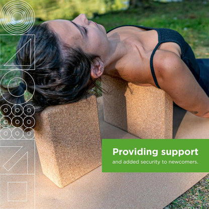 Cork Yoga Block | Non-Toxic, Alternative To Foam Yoga Blocks | Odorless, Soft, Non-Slip, Workout & Exercise | Yogi Gift Accessories | Men & Women | Eco Friendly, Sustainable