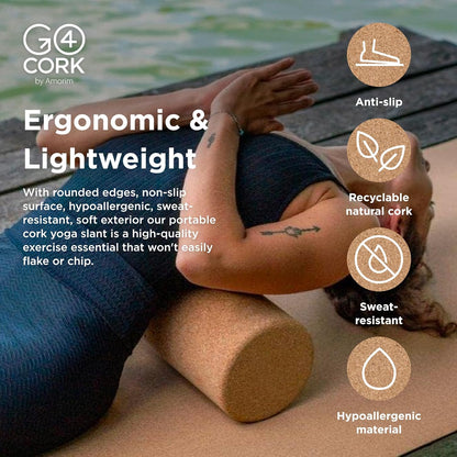 Cork Yoga Block | Non-Toxic, Alternative To Foam Yoga Blocks | Odorless, Soft, Non-Slip, Workout & Exercise | Yogi Gift Accessories | Men & Women | Eco Friendly, Sustainable