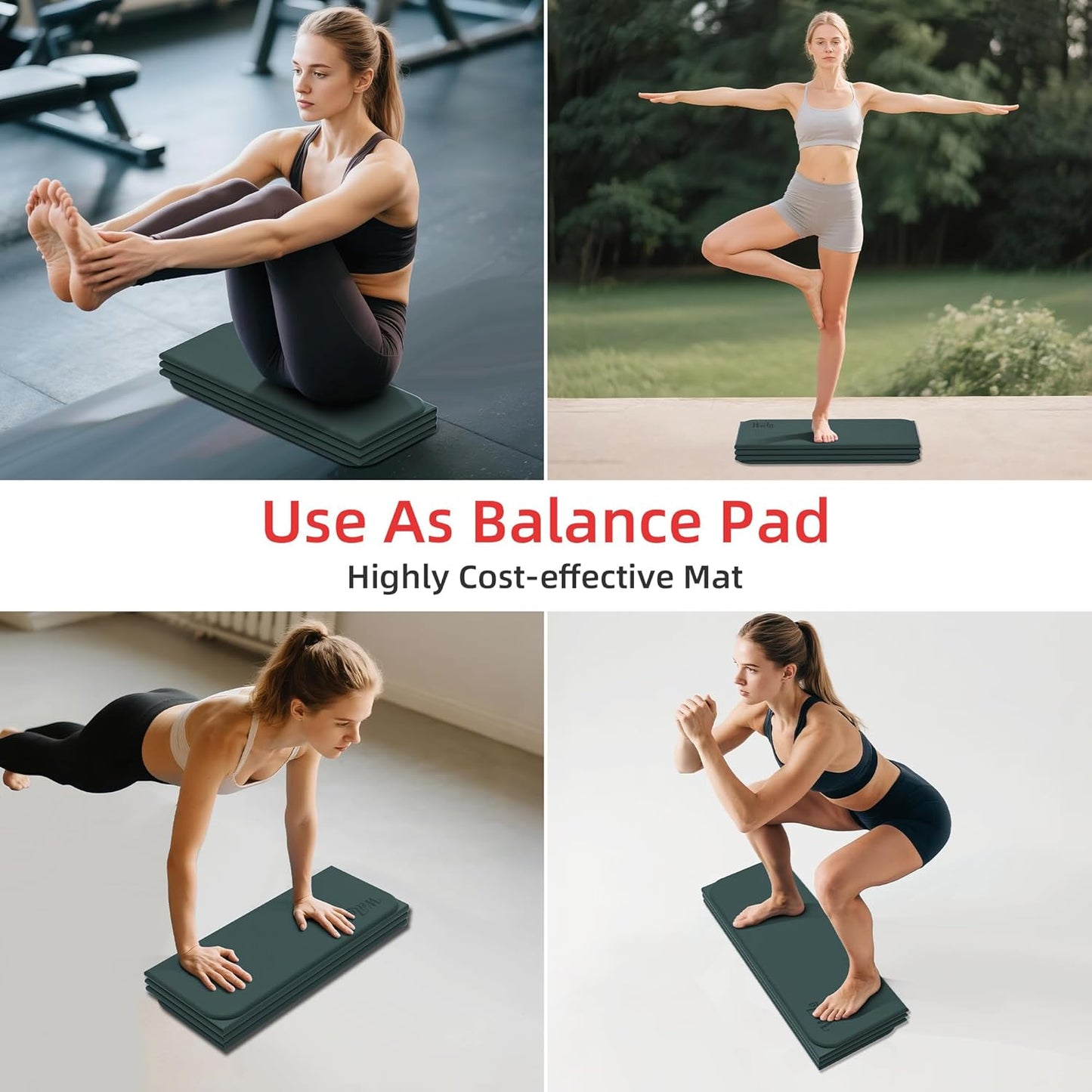 1/2 Inch Extra Thick Yoga Mat Pilates Equipment, 70"x24" Odorless Workout Mats for Home Gym, Non-slip Exercise Mats for Women Men Home Workout, Foldable Yoga Mats for Travel Camping Sleeping