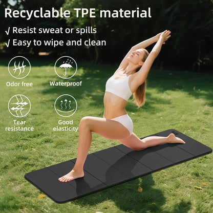 1/2 Inch Extra Thick Yoga Mat Pilates Equipment, 70"x24" Odorless Workout Mats for Home Gym, Non-slip Exercise Mats for Women Men Home Workout, Foldable Yoga Mats for Travel Camping Sleeping