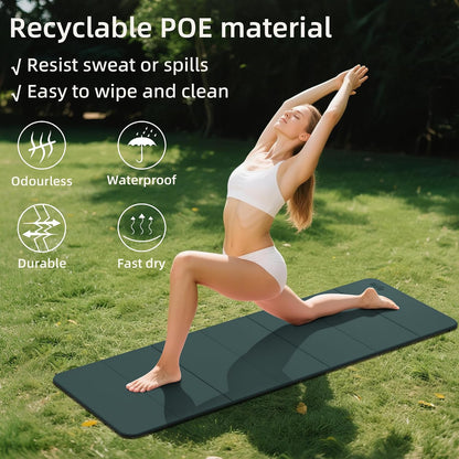 1/2 Inch Extra Thick Yoga Mat Pilates Equipment, 70"x24" Odorless Workout Mats for Home Gym, Non-slip Exercise Mats for Women Men Home Workout, Foldable Yoga Mats for Travel Camping Sleeping
