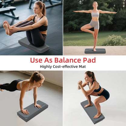 1/2 Inch Extra Thick Yoga Mat Pilates Equipment, 70"x24" Odorless Workout Mats for Home Gym, Non-slip Exercise Mats for Women Men Home Workout, Foldable Yoga Mats for Travel Camping Sleeping