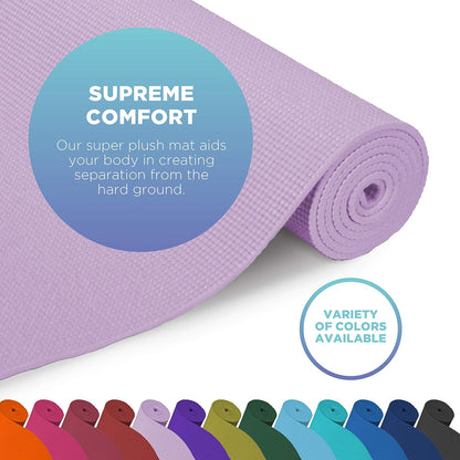Yoga Mat for Exercise - Non Slip Thick Comfortable Workout Floor Mat for Adults and Kids - Eco Friendly Foldable Yoga Mat for Yoga, Pilates, Gym and Stretching