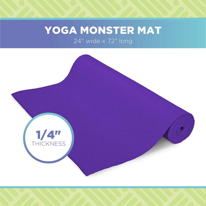 Yoga Mat for Exercise - Non Slip Thick Comfortable Workout Floor Mat for Adults and Kids - Eco Friendly Foldable Yoga Mat for Yoga, Pilates, Gym and Stretching