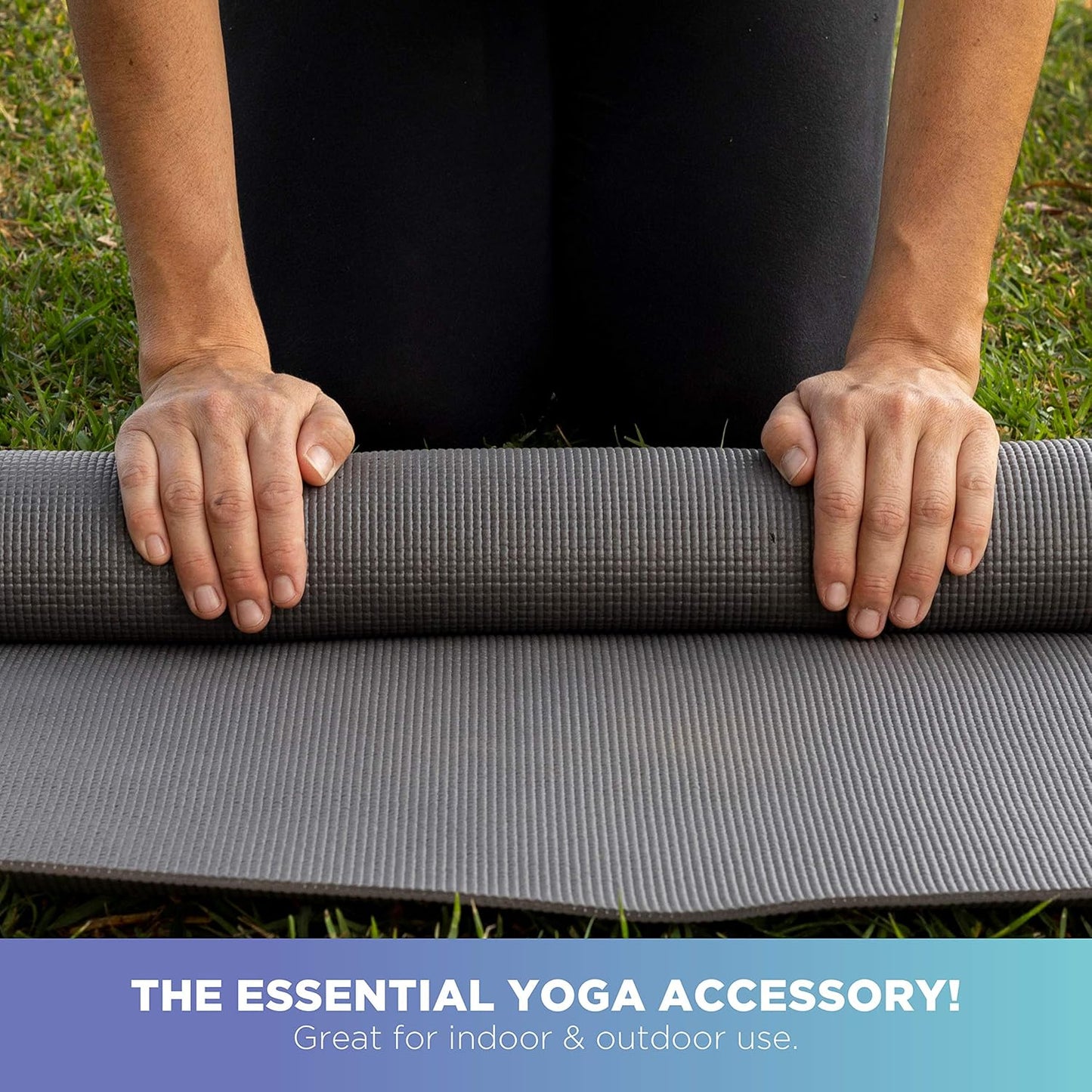 Yoga Mat for Exercise - Non Slip Thick Comfortable Workout Floor Mat for Adults and Kids - Eco Friendly Foldable Yoga Mat for Yoga, Pilates, Gym and Stretching