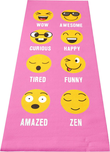 Yoga Mat for Exercise - Non Slip Thick Comfortable Workout Floor Mat for Adults and Kids - Eco Friendly Foldable Yoga Mat for Yoga, Pilates, Gym and Stretching