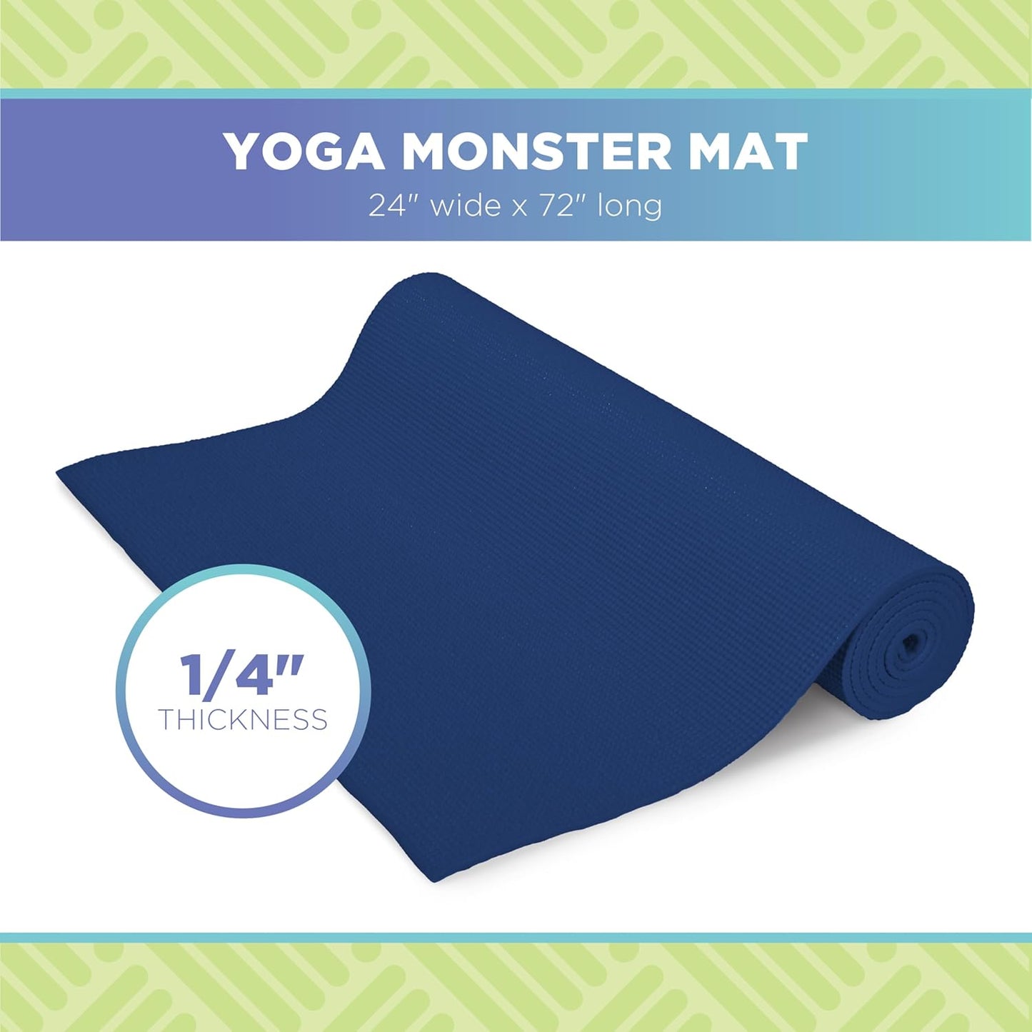 Yoga Mat for Exercise - Non Slip Thick Comfortable Workout Floor Mat for Adults and Kids - Eco Friendly Foldable Yoga Mat for Yoga, Pilates, Gym and Stretching