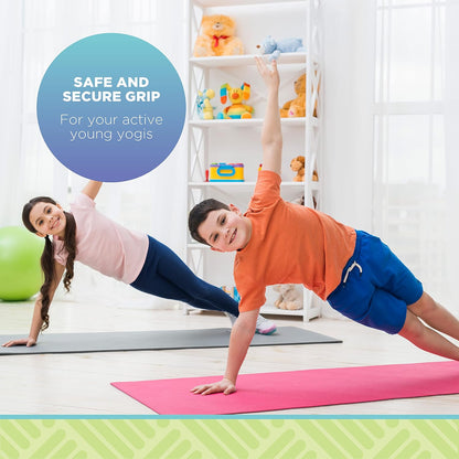 Yoga Mat for Exercise - Non Slip Thick Comfortable Workout Floor Mat for Adults and Kids - Eco Friendly Foldable Yoga Mat for Yoga, Pilates, Gym and Stretching