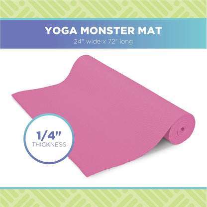Yoga Mat for Exercise - Non Slip Thick Comfortable Workout Floor Mat for Adults and Kids - Eco Friendly Foldable Yoga Mat for Yoga, Pilates, Gym and Stretching