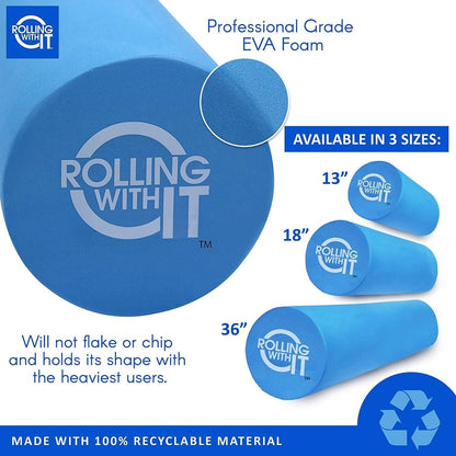 Foam Roller with High Density for Physical Therapy, Muscle Roller for Exercise and Muscle Recovery, Eco-Friendly Back Roller, Firm and Smooth Surface Massage Roller, Select Your Size