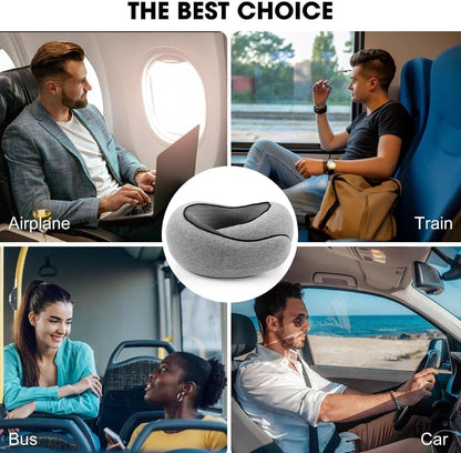 Travel Pillow for Airplanes, 2026 New Memory Foam Neck Pillow with Chin Wrap for Traveling, Suitable for Airplanes, Offices and Cars