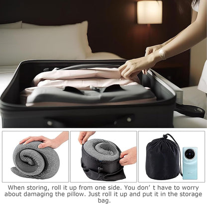 Travel Pillow for Airplanes, 2026 New Memory Foam Neck Pillow with Chin Wrap for Traveling, Suitable for Airplanes, Offices and Cars