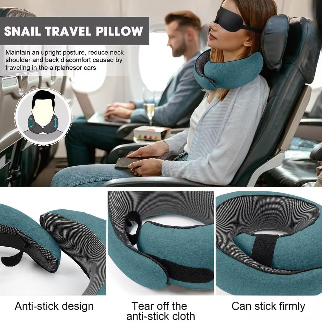 Travel Pillow for Airplanes, 2026 New Memory Foam Neck Pillow with Chin Wrap for Traveling, Suitable for Airplanes, Offices and Cars