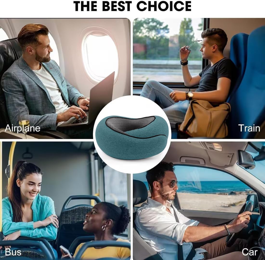 Travel Pillow for Airplanes, 2026 New Memory Foam Neck Pillow with Chin Wrap for Traveling, Suitable for Airplanes, Offices and Cars