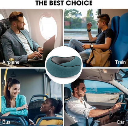 Travel Pillow for Airplanes, 2026 New Memory Foam Neck Pillow with Chin Wrap for Traveling, Suitable for Airplanes, Offices and Cars
