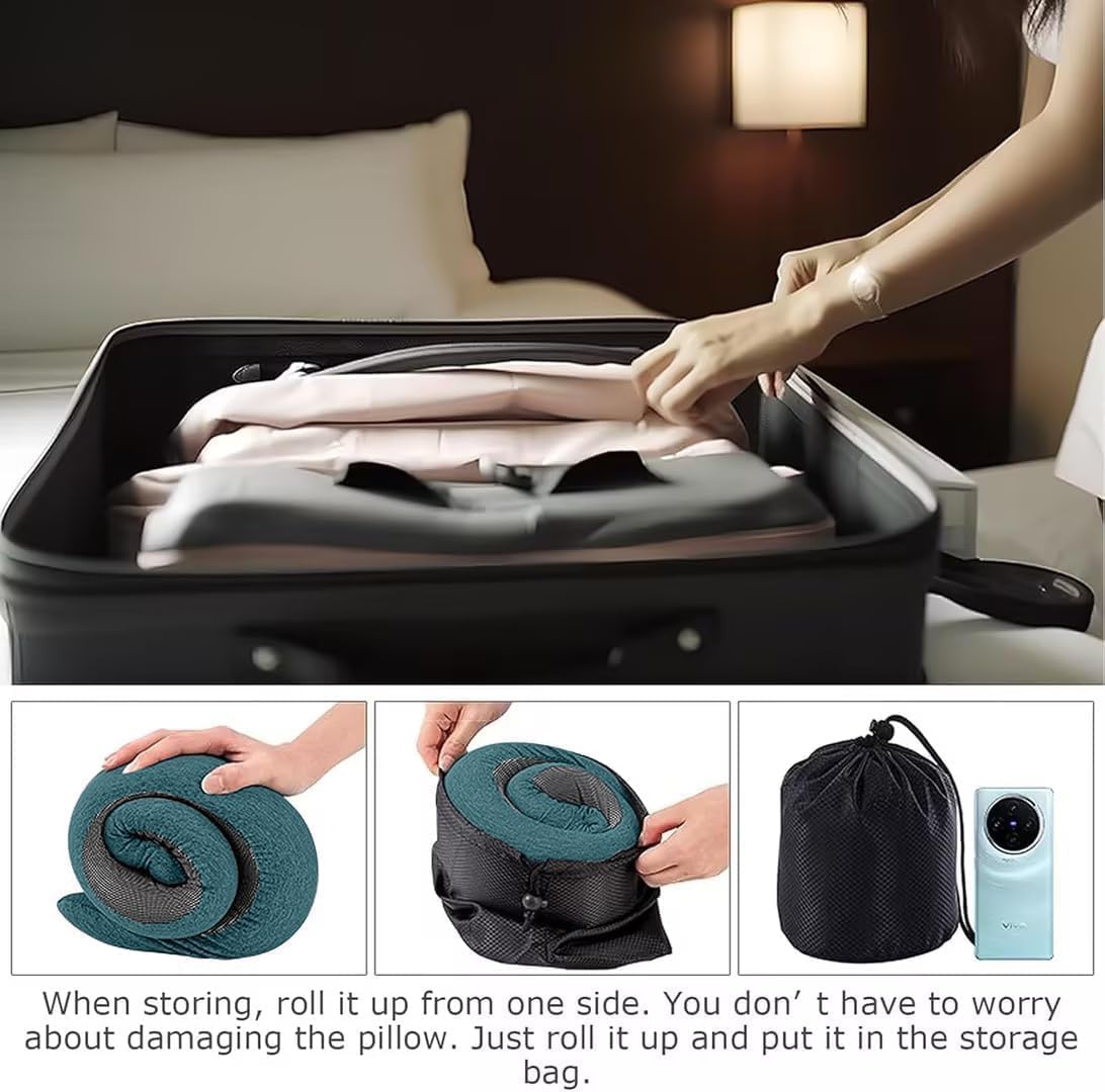 Travel Pillow for Airplanes, 2026 New Memory Foam Neck Pillow with Chin Wrap for Traveling, Suitable for Airplanes, Offices and Cars