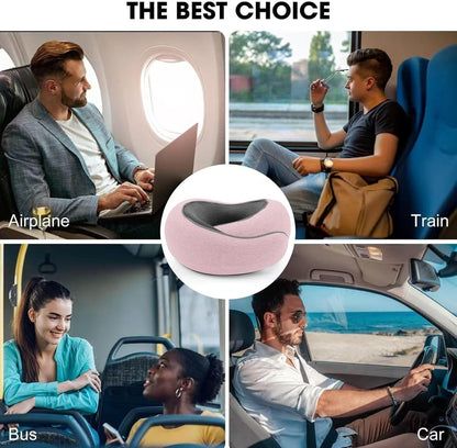 Travel Pillow for Airplanes, 2026 New Memory Foam Neck Pillow with Chin Wrap for Traveling, Suitable for Airplanes, Offices and Cars