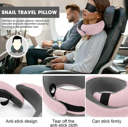 Travel Pillow for Airplanes, 2026 New Memory Foam Neck Pillow with Chin Wrap for Traveling, Suitable for Airplanes, Offices and Cars