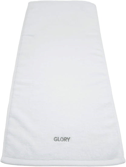 Glory Gym Towel - 100% Organic Cotton - Soft and Absorbent for Gym, Yoga, spa Dimensions (29.52 X 13.78 inch) 570 GSM (White)