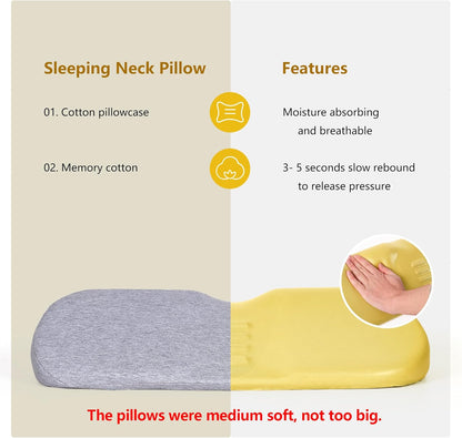 Cervical Neck Pillows for Pain Relief Sleeping, Memory Foam Neck Bolster Support Pillow and Shoulder Relaxer for Stiff Pain Relief, Neck Support Pillow Bed Neck Roll Pillow(Dark Gray)