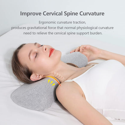 Cervical Neck Pillows for Pain Relief Sleeping, Memory Foam Neck Bolster Support Pillow and Shoulder Relaxer for Stiff Pain Relief, Neck Support Pillow Bed Neck Roll Pillow(Dark Gray)
