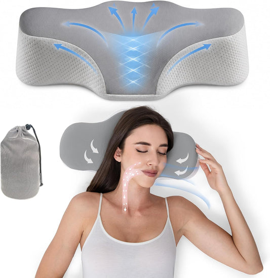 Bespilow Travel Size Cervical Neck Pillow for Sleeping,Ergonomic Support