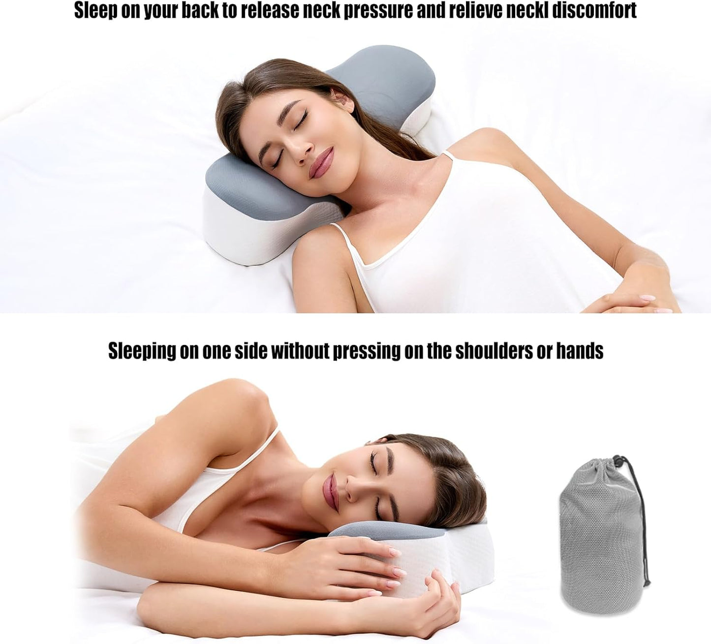 Bespilow Travel Size Cervical Neck Pillow for Sleeping,Ergonomic Support