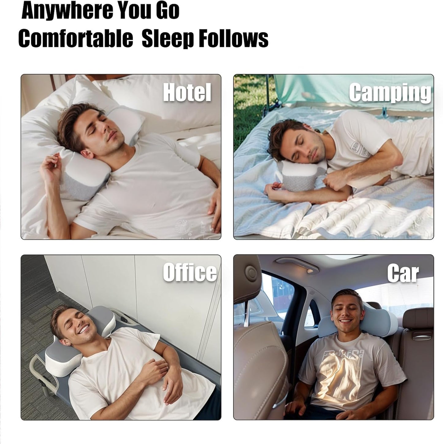 Bespilow Travel Size Cervical Neck Pillow for Sleeping,Ergonomic Support