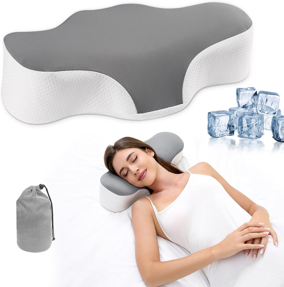 Bespilow Travel Size Cervical Neck Pillow for Sleeping,Ergonomic Support