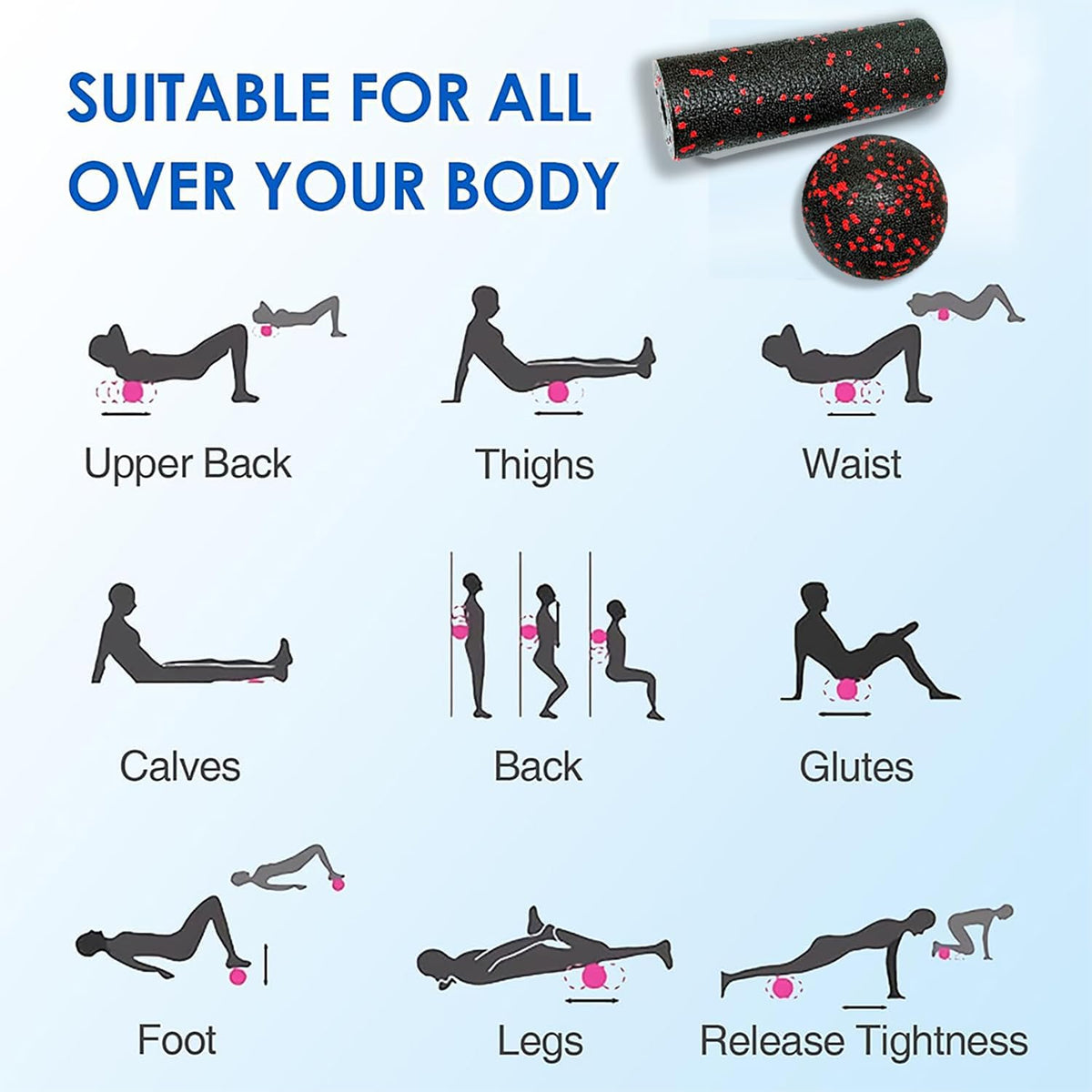 Extra Mini Foam Roller - High Density Massage Roller, Extra Small Yoga Roller for Physical Therapy, Myofascial Release, Deep Tissue & Muscle Recovery of Arms and Legs
