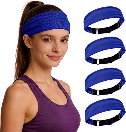 Cooling Headbands for Women&Men - Adjustable Non-Slip Sweatbands, Instant Cooling Moisture Wicking Sports Headbands for Running Yoga Fitness Gym