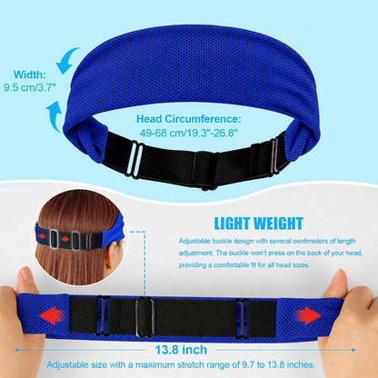 Cooling Headbands for Women&Men - Adjustable Non-Slip Sweatbands, Instant Cooling Moisture Wicking Sports Headbands for Running Yoga Fitness Gym