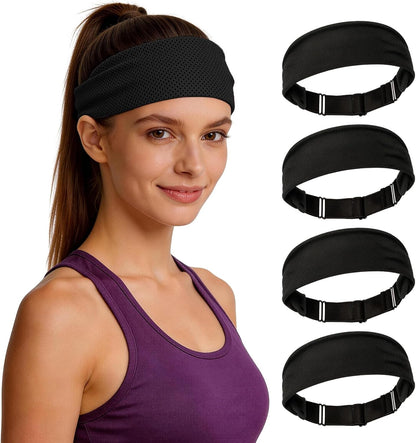 Cooling Headbands for Women&Men - Adjustable Non-Slip Sweatbands, Instant Cooling Moisture Wicking Sports Headbands for Running Yoga Fitness Gym