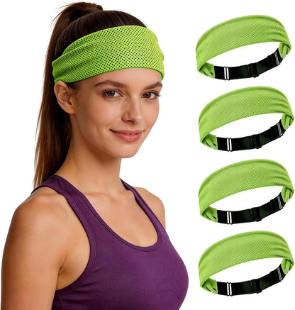 Cooling Headbands for Women&Men - Adjustable Non-Slip Sweatbands, Instant Cooling Moisture Wicking Sports Headbands for Running Yoga Fitness Gym