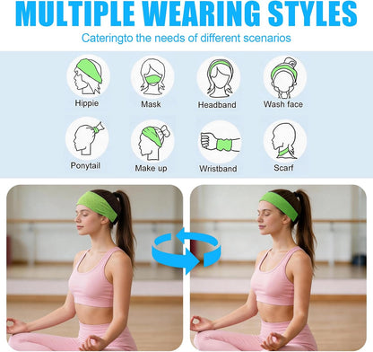 Cooling Headbands for Women&Men - Adjustable Non-Slip Sweatbands, Instant Cooling Moisture Wicking Sports Headbands for Running Yoga Fitness Gym