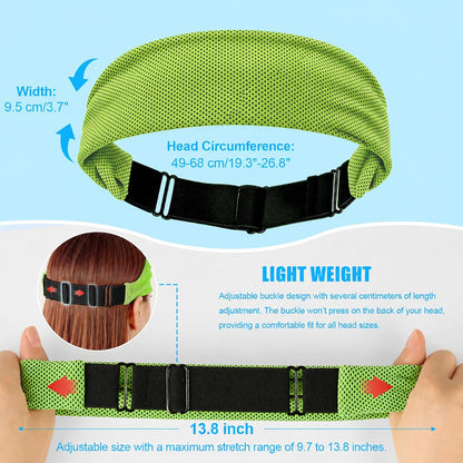 Cooling Headbands for Women&Men - Adjustable Non-Slip Sweatbands, Instant Cooling Moisture Wicking Sports Headbands for Running Yoga Fitness Gym