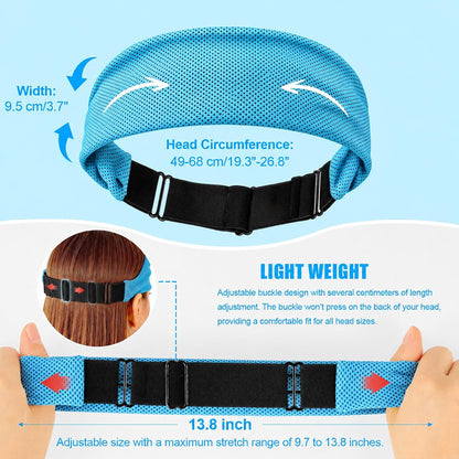 Cooling Headbands for Women&Men - Adjustable Non-Slip Sweatbands, Instant Cooling Moisture Wicking Sports Headbands for Running Yoga Fitness Gym