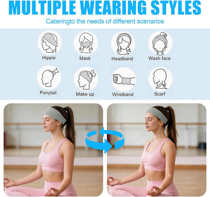 Cooling Headbands for Women&Men - Adjustable Non-Slip Sweatbands, Instant Cooling Moisture Wicking Sports Headbands for Running Yoga Fitness Gym