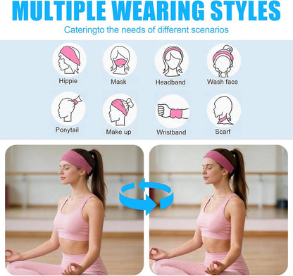 Cooling Headbands for Women&Men - Adjustable Non-Slip Sweatbands, Instant Cooling Moisture Wicking Sports Headbands for Running Yoga Fitness Gym