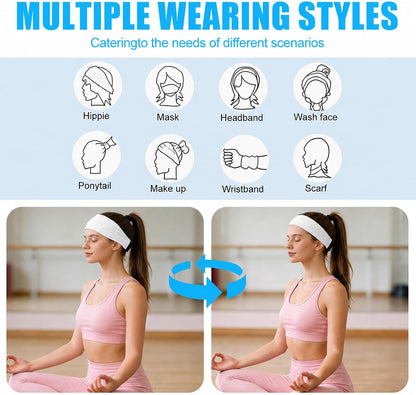 Cooling Headbands for Women&Men - Adjustable Non-Slip Sweatbands, Instant Cooling Moisture Wicking Sports Headbands for Running Yoga Fitness Gym