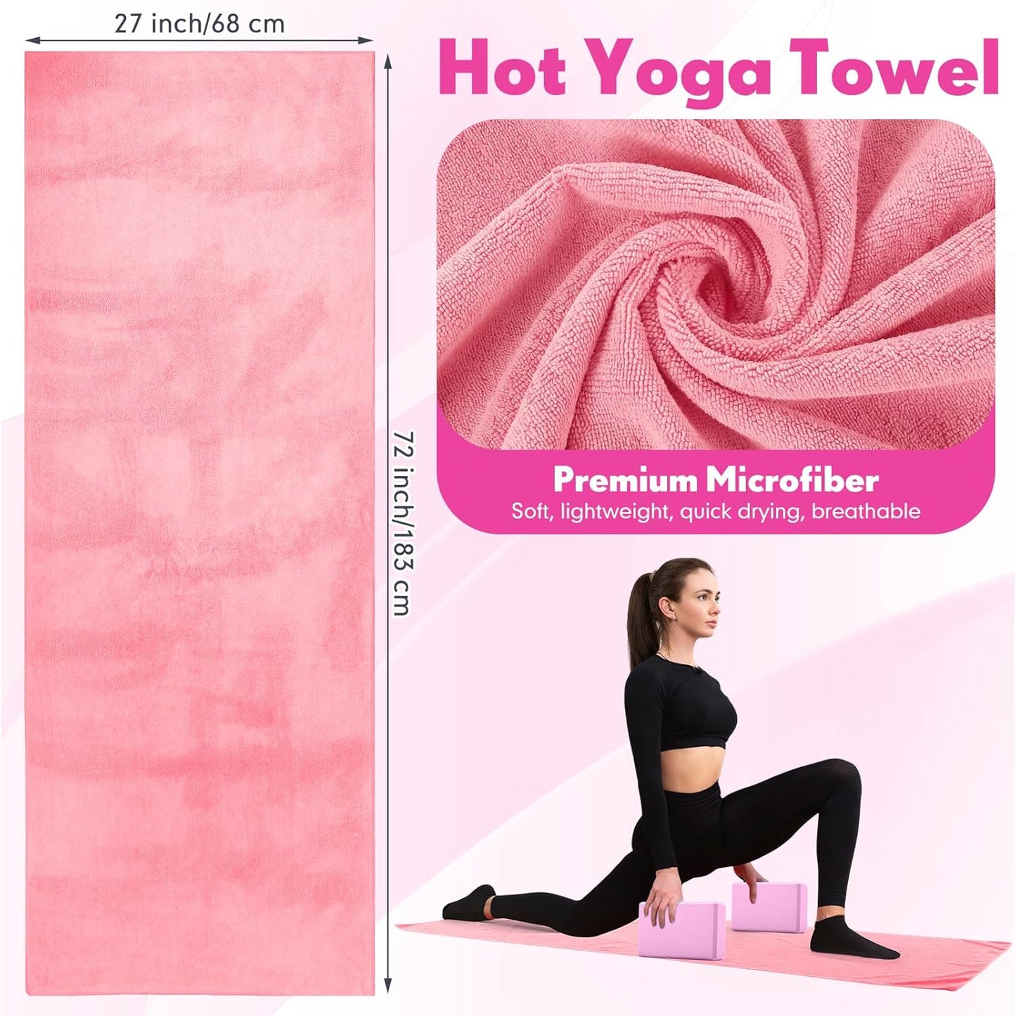14 Pcs Yoga Kits for Home Workouts Pilates Equipment Set for Women Beginners, Hot Yoga Towel Blocks Strap, Knee Pad, Resistance Loop Exercise Band, Massage Lacrosse Ball, Pilates Ball